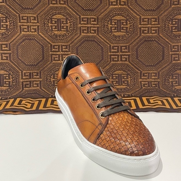 duca Other - Duca shoes casual sneakers cognac leather calf woven lace up